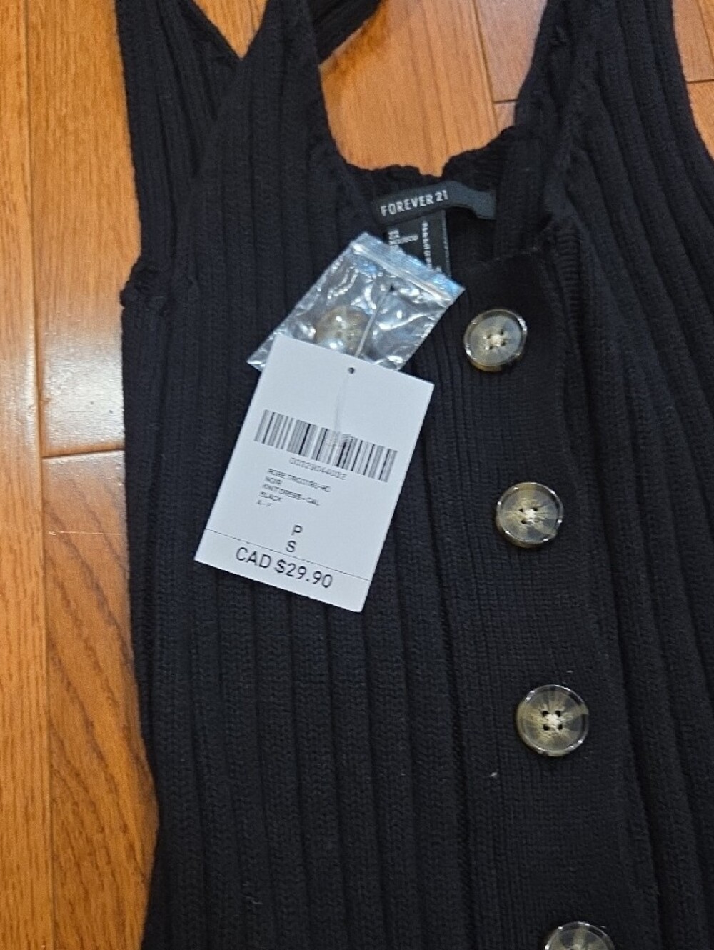 2 Ribbed Button Dress - Picture 2 of 6